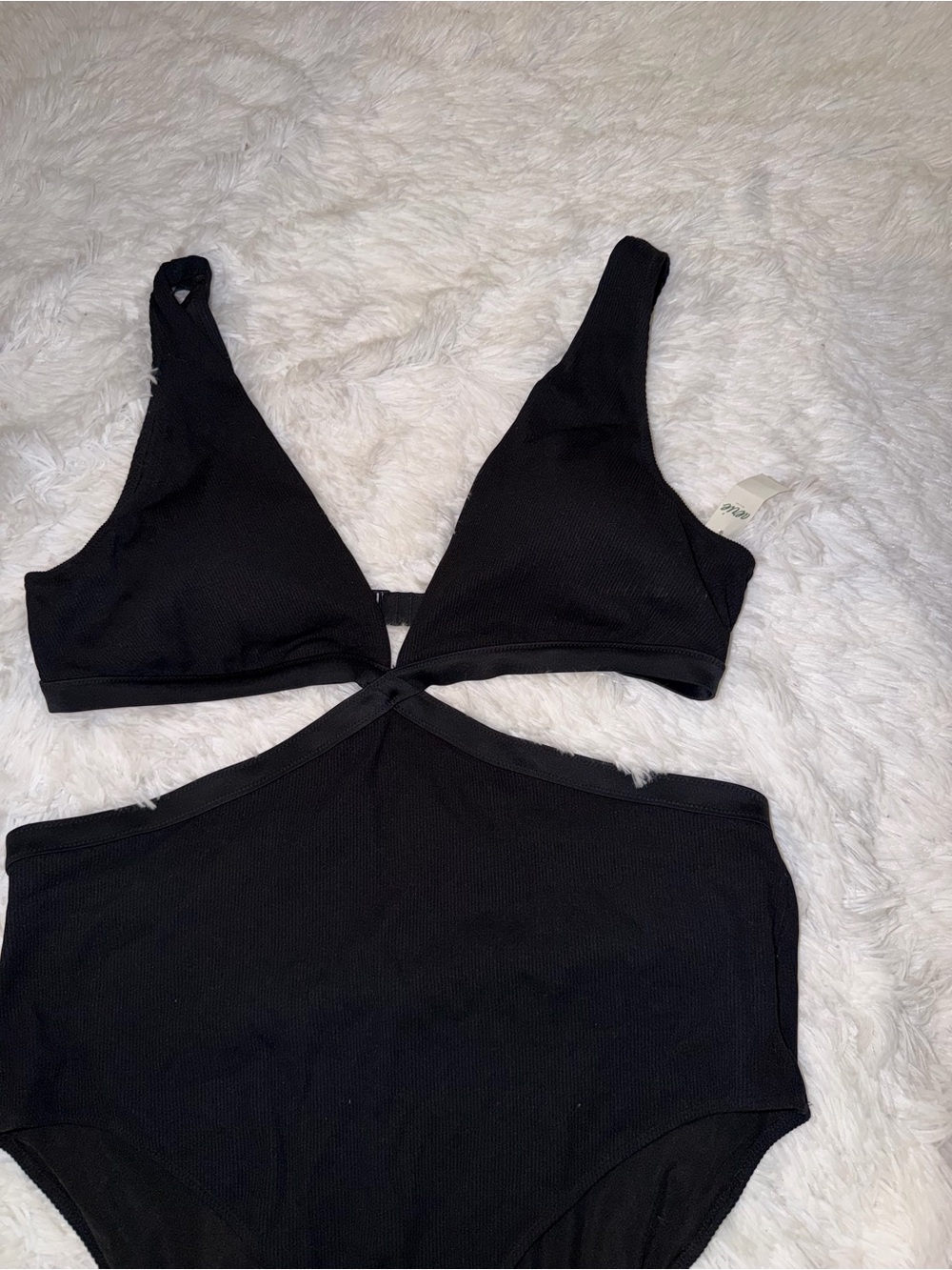 NWT Aerie Black Cutout One-Piece Swimsuit size XXL Open Back